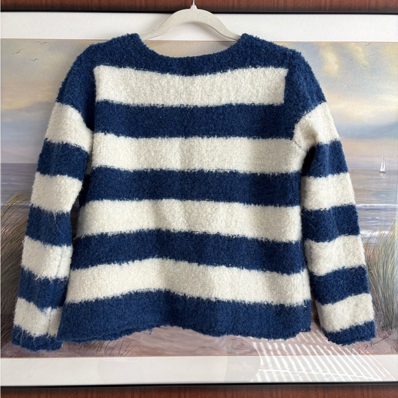 Anna Kay Fuzzy Striped Cashmere Blend Cardigan - Picture 9 of 10